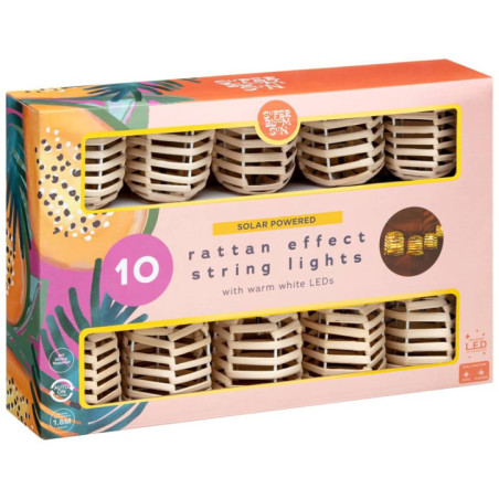 Guirlande solaire effet rotin