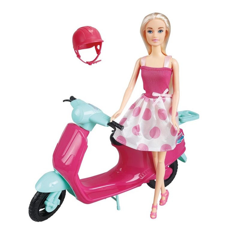 Poupee en scooter 30 cm