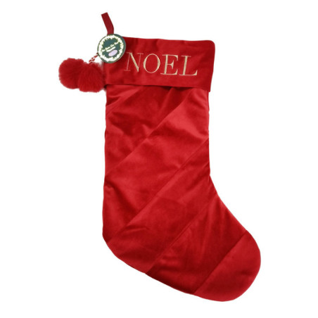 Chaussette de  noel velours roug