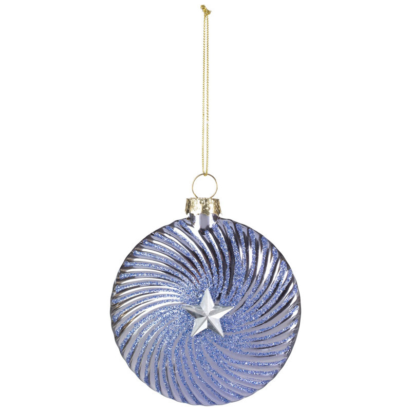 Boule de noel bleu et etoile