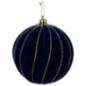 Boule de noel bleu marine floque