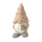Gnome rose nude avec couronne