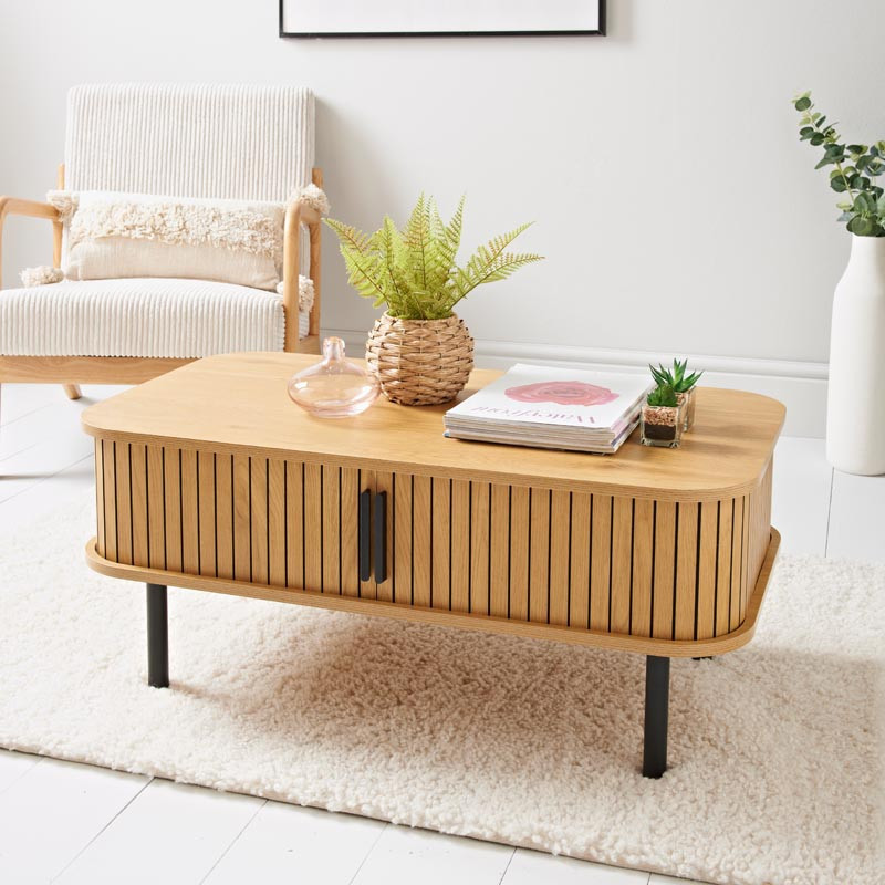 Table basse porte coulissante