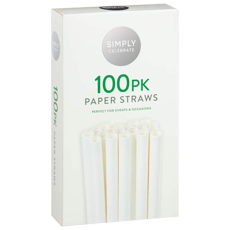 Pailles x100 papier blanc simply