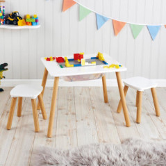 Table & 2 tabourets plateau