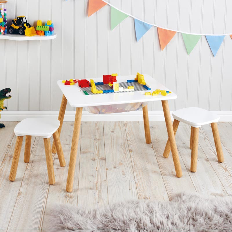 Table & 2 tabourets plateau