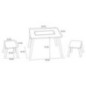 Table & 2 tabourets plateau
