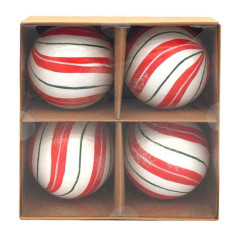 Lot de 4 boule noel asst