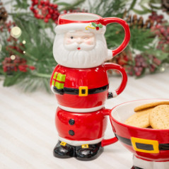 Set de 3 tasses pere noel