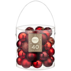 Pack de 40 boules 50mm rouge