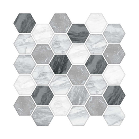 Credence adhesive hexag gris x5