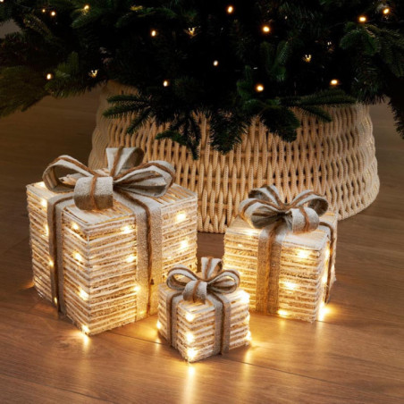 Lot de 3 cadeaux en led naturel