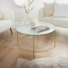 Table basse dessus verre marbre