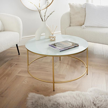 Table basse dessus verre marbre
