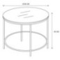 Table basse dessus verre marbre