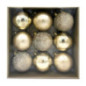 Pack de 9 boules 10cm champagne