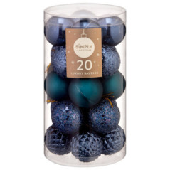 Pack 20 boules bleu nuit 40mm