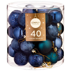 Pack de 40 boules 50mm bleu nuit