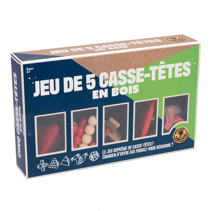 Coffret 5 mini casse tete en boi