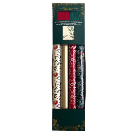 Lot de 4 rouleaux papier cadeaux