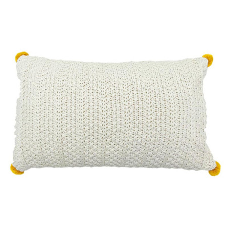 Coussin 4 pompons 30x50cm