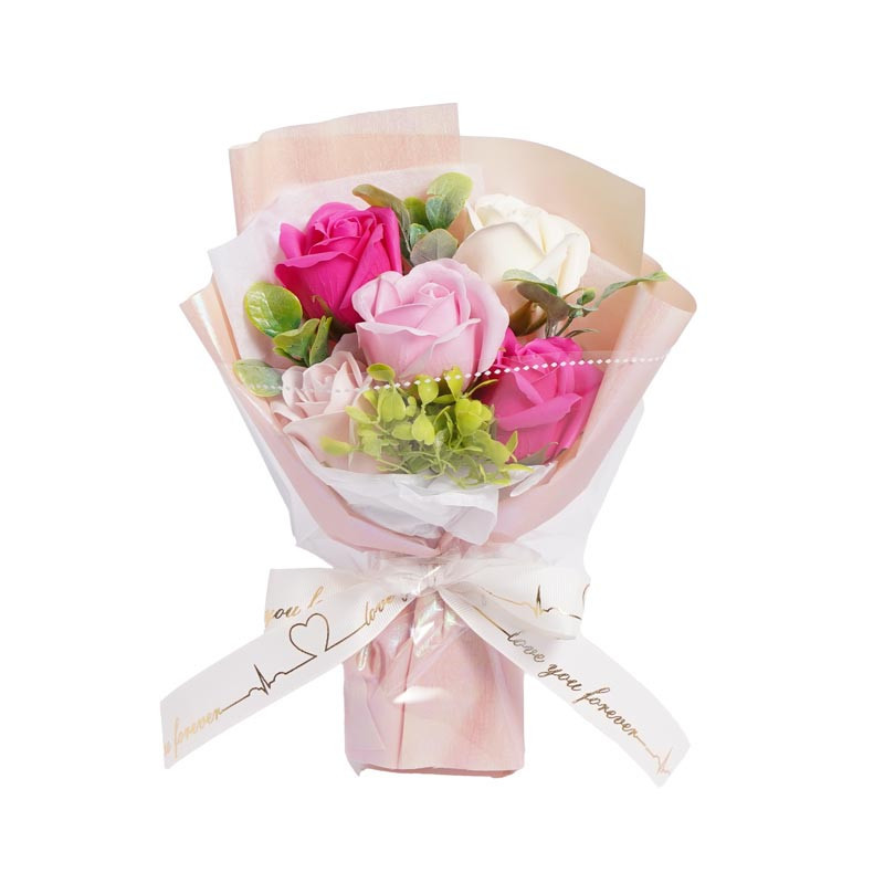 Bouquet de 5 roses artificielles