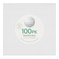 Serviettes 33x33A  x100 papier bl