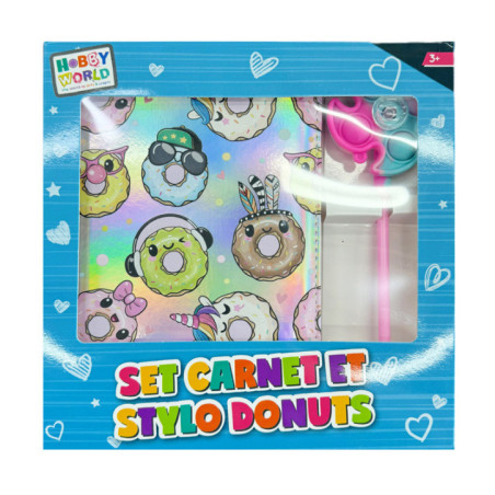 Set carnet et stylo donuts