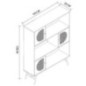 Etagere rotin 3 portes natural h