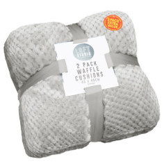 Coussin 40x40cm x2 gaufre gris