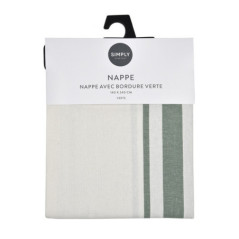 Nappe avec bordure verte 140x240