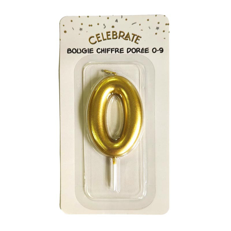 Bougie chiffre doree 0-9
