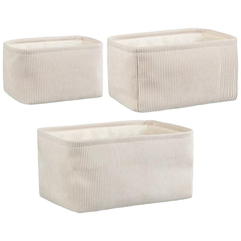 Lot de 3 paniers velours