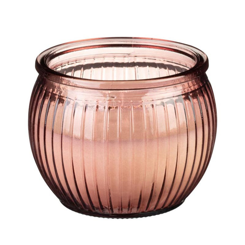 Bougie pot verre strie