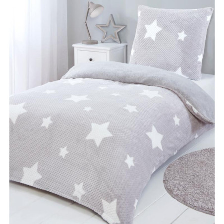 Parure 140x200 polaire etoiles
