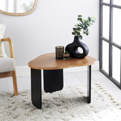 Table basse bois/ pieds noir
