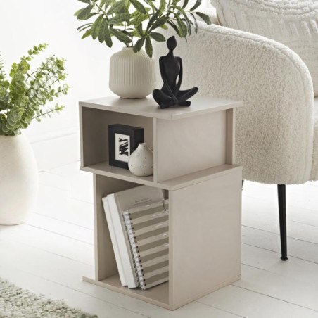 Table d'appoint 2 casiers creme