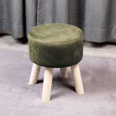 Tabouret pieds bois vert