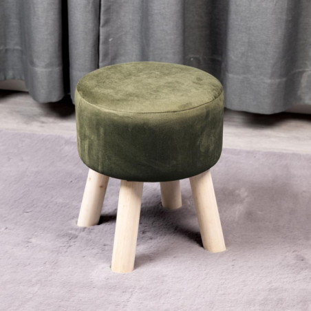 Tabouret pieds bois vert