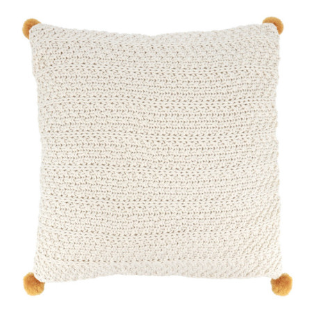 Coussin 4 pompons 40x40cm