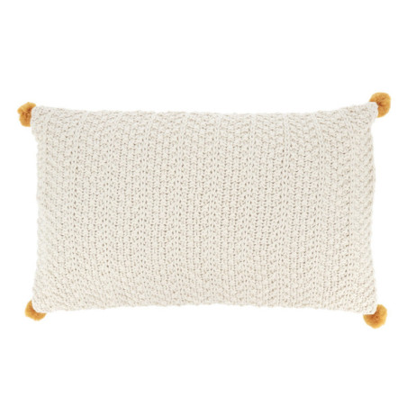 Coussin 4 pompons 30x50cm