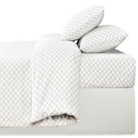 Drap housse 90x190 imprime blanc