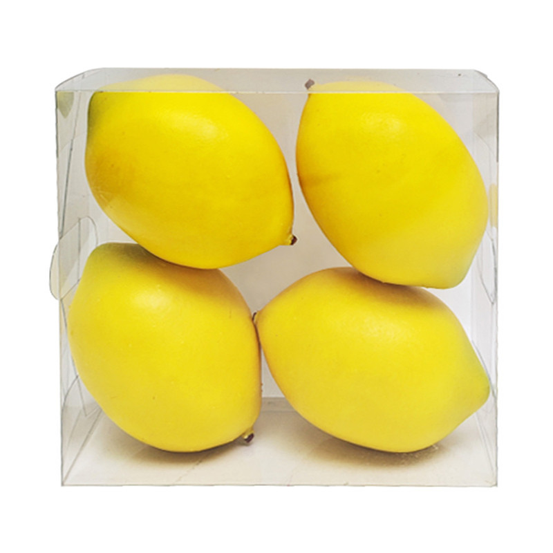 Citron jaune artificiel deco x4