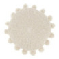 Coussin rond pompons d30cm creme