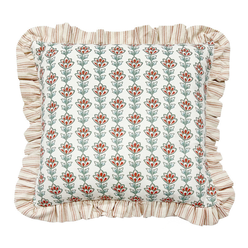 Coussin coton fleurs 40x40cm