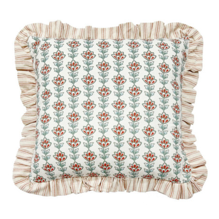 Coussin coton fleurs 40x40cm