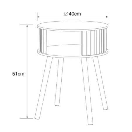 Table de chevet rond naturel