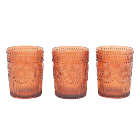 Set de 3 verre a the orange fum