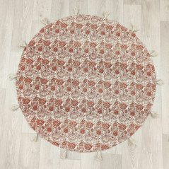 Tapis coton pompons rond 120cm