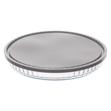 Plat tarte verre + couv d27cm